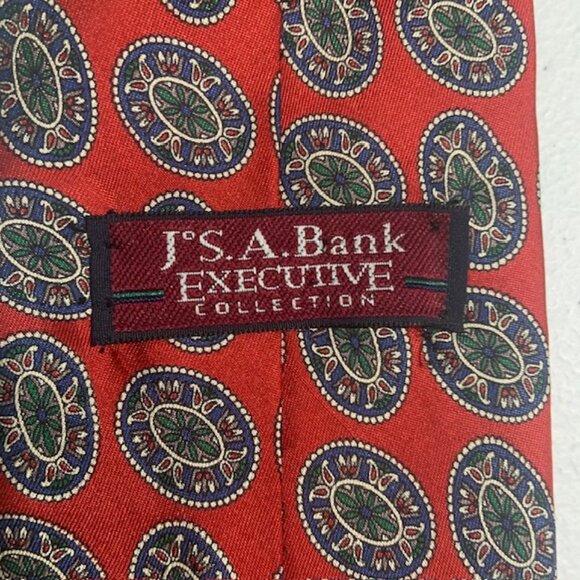 Jos. A. Bank Executive Collection Silk Tie - Red Medallion/Paisley - Picture 5 of 5